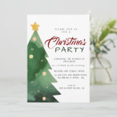 Elegant Watercolor Minimalist Christmas Party Kaart (Staand voorkant)