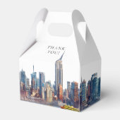 Elegant Watercolor New York City Wedding Bedankdoosjes (Achterkant)