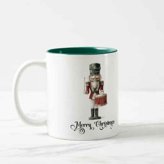 Elegant Watercolor Nutcracker Christmas Tweekleurige Koffiemok (Links)