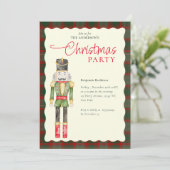 Elegant Watercolor Nutcrackers Christmas Party  Feestdagenkaart (Staand voorkant)