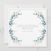 Elegant Watercolor Olive Branch Wedding Invitation Kaart (Achterkant)