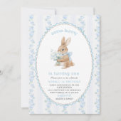 Elegant  Watercolor One 1st Birthday some bunny Gi Kaart (Voorkant)