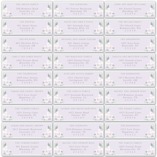 Elegant Watercolor Orchids Guest Address Labels (Voorkant)