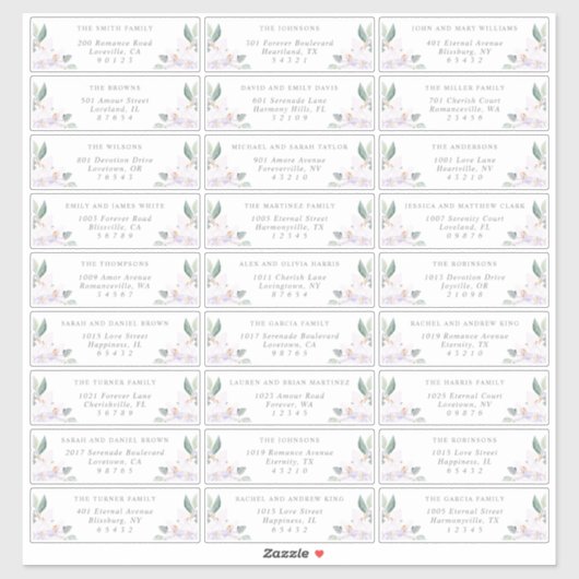 Elegant Watercolor Orchids  Guest Address Labels (Vel)