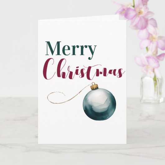 Elegant Watercolor Ornament Merry Christmas Card - Kaart (Orchidee)