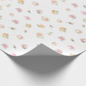 Elegant Watercolor Pastel Pink Blush Roses Pattern Cadeaupapier (Hoek)