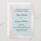 Elegant Watercolor Pastel Wedding Invitation Kaart (Voorkant / Achterkant)