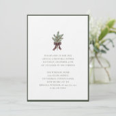 Elegant Watercolor Pine Sprig with Plaid Bow  Kaart (Staand voorkant)
