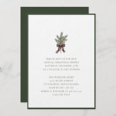 Elegant Watercolor Pine Sprig with Plaid Bow  Kaart (Voorkant / Achterkant)
