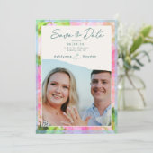 Elegant Watercolor Pink Hydrangea Garden Wedding  Save The Date (Staand voorkant)
