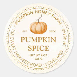 Elegant Watercolor Pumpkin Farm Product Label