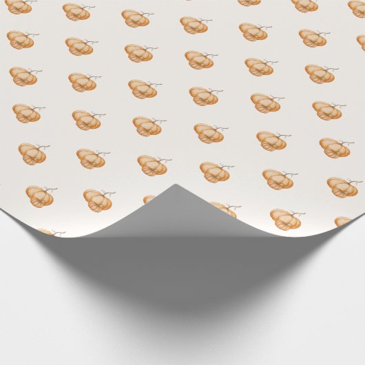 Elegant Watercolor Pumpkins Wrapping Paper Cadeaupapier (Hoek)