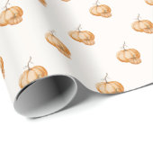 Elegant Watercolor Pumpkins Wrapping Paper Cadeaupapier (Rol Hoek)