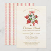Elegant Watercolor Red Pomegranate Christmas Party Kaart (Voorkant / Achterkant)