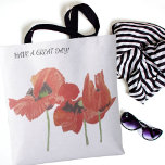 Elegant Watercolor Red Poppies Two Sides Options Tote Bag<br><div class="desc">POPPIES HAND PAINTED WATERCOLOR BY JILL MEYER — ELEGANCE FOR YOU — ALWAYS THERE FOR A CHEERFUL VIEW AND A PRACTICAL USE.</div>