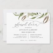Elegant Watercolor Rustic Eucalyptus Rehearsal Kaart (Voorkant)