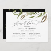 Elegant Watercolor Rustic Eucalyptus Rehearsal Kaart (Voorkant / Achterkant)