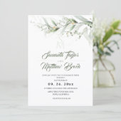 Elegant Watercolor Sage Greenery Floral Wedding Kaart (Staand voorkant)