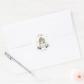 Elegant Watercolor Santa Car Snow Merry Christmas  Ronde Sticker (Envelop)