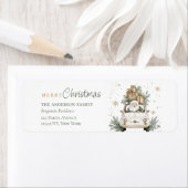 Elegant Watercolor Santa Gifts Christmas Etiket (Insitu)