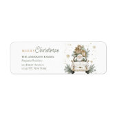 Elegant Watercolor Santa Gifts Christmas  Etiket (Voorkant)