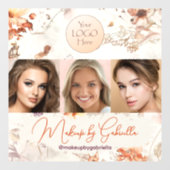 Elegant Watercolor Script Logo Foto Make-up Studio Raamsticker (Vel)