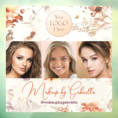 Elegant Watercolor Script Logo Foto Make-up Studio Raamsticker (Vel 3)