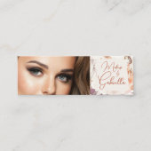 Elegant Watercolor Script Photo Makeup Mini Visitekaartje (Voorkant)