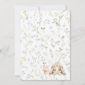 Elegant Watercolor some bunny pink bow Baby Shower Kaart (Achterkant)