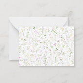 Elegant Watercolor spring wildflowerFlat Note Card Notitiekaartje (Achterkant)