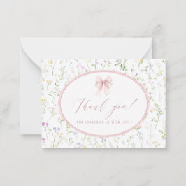 Elegant Watercolor spring wildflowerFlat Note Card Notitiekaartje