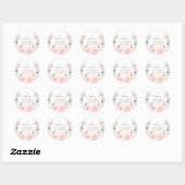 Elegant Watercolor Stof Roze Roze Bedankt Ronde Sticker (Vel)