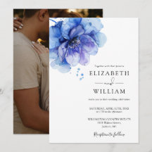 Elegant Watercolor Stofblauw Bloemig Fotografie Tr