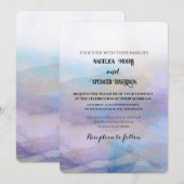  Elegant watercolor style  purple blue wedding  Kaart (Voorkant / Achterkant)