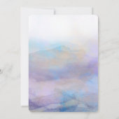  Elegant watercolor style  purple blue wedding  Kaart (Achterkant)