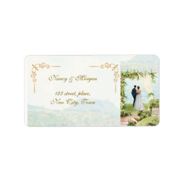 Elegant watercolor style Wedding Return Address Etiket