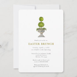 Elegant Watercolor Topiary Easter brunch Kaart