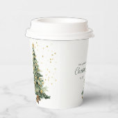 Elegant Watercolor Tree Christmas Party  Papieren Bekers (Rechts)