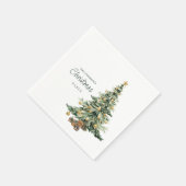 Elegant Watercolor Tree Christmas Party Servet (Hoek)