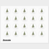 Elegant Watercolor Tree Christmas  Ronde Sticker (Vel)