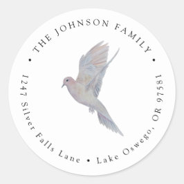 Elegant Watercolor Treurduif Retouradres Ronde Sticker