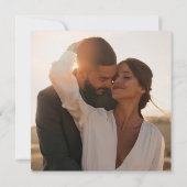 Elegant Watercolor Tropical Beach Photo Wedding Kaart (Achterkant)