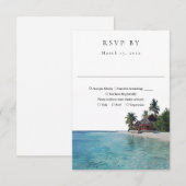 Elegant Watercolor Tropical Beach Wedding RSVP Kaartje (Voorkant / Achterkant)