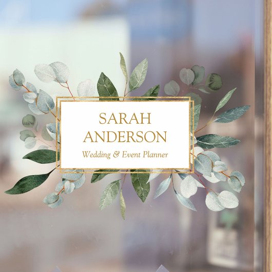 Elegant Watercolor Tropical Eucalyptus Greenery Raamsticker