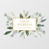Elegant Watercolor Tropical Eucalyptus Greenery Raamsticker (Vel)
