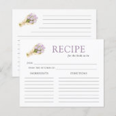 Elegant Watercolor Tulip Bridal Shower Recipe Card (Voorkant / Achterkant)