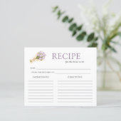 Elegant Watercolor Tulip Bridal Shower Recipe Card (Staand voorkant)