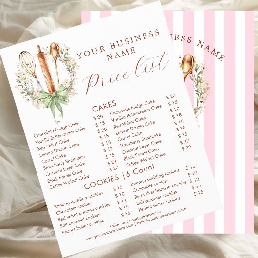 Elegant Watercolor Utensils Cooking Bakery Flyer