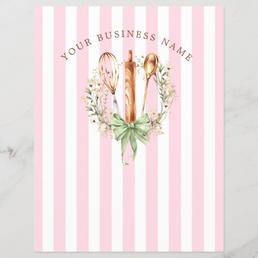 Elegant Watercolor Utensils Cooking Bakery Flyer (Achterkant)