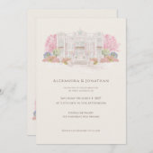 Elegant Watercolor Villa Wedding  Kaart (Voorkant / Achterkant)